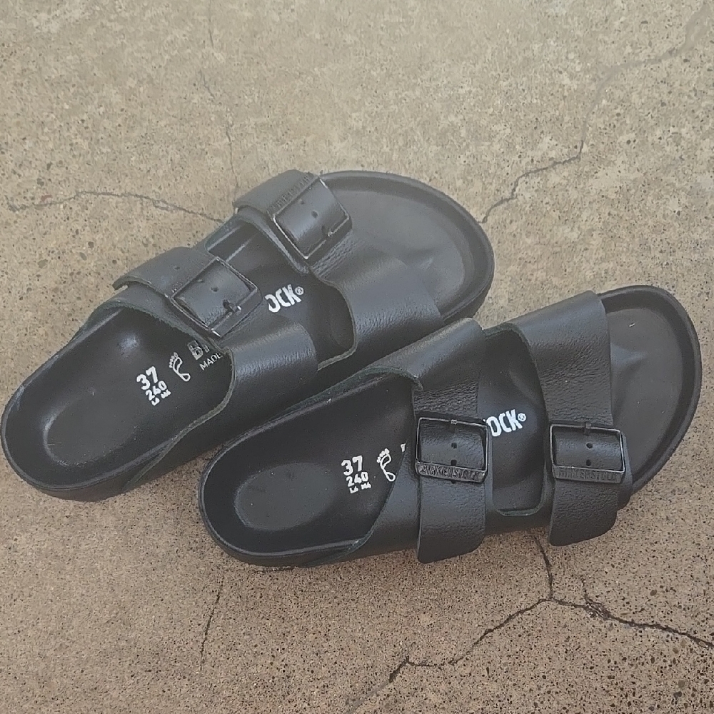 Birkenstock Black Leather Sandals
